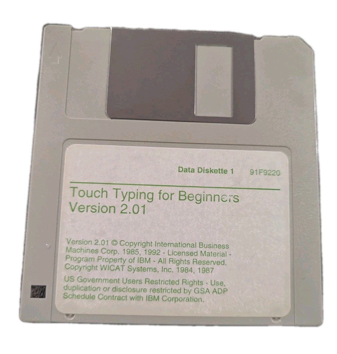 Touch Typing For Beginners Version 2.01 3.5 Floppy IBM 1985