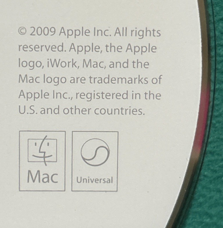 Apple iWork 09 Family Pack for Mac Pages Numbers Keynote Complete