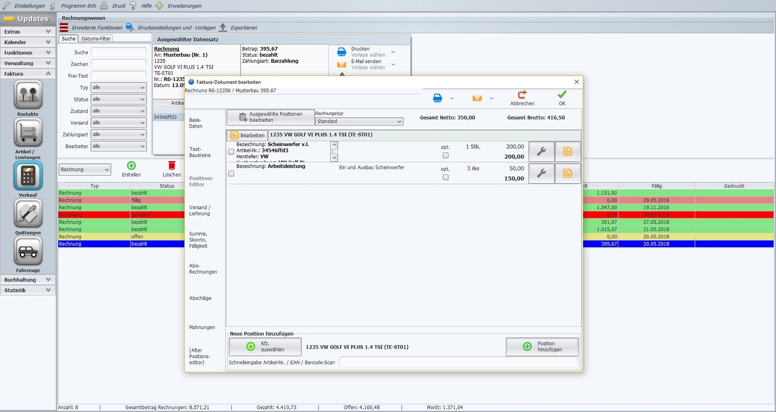 Invoice Manager Car Workshop Software, IT, Cars, Truck, KRAD
