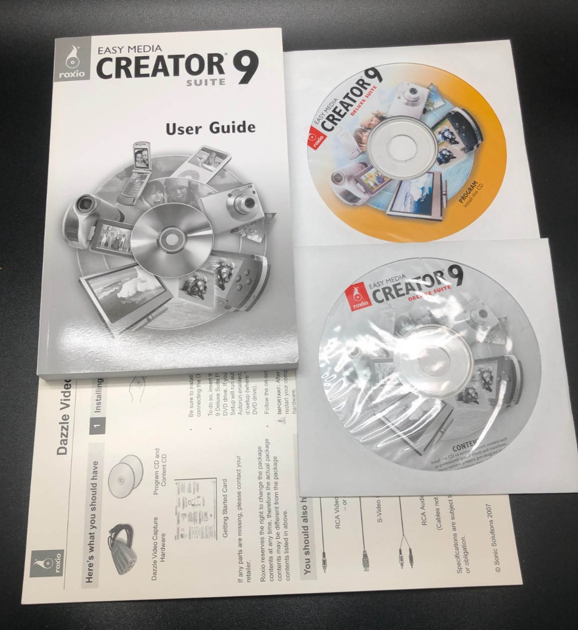 Roxio Easy Media Creator 9 Deluxe Suite 231200 With Dazzle Video Capture Device