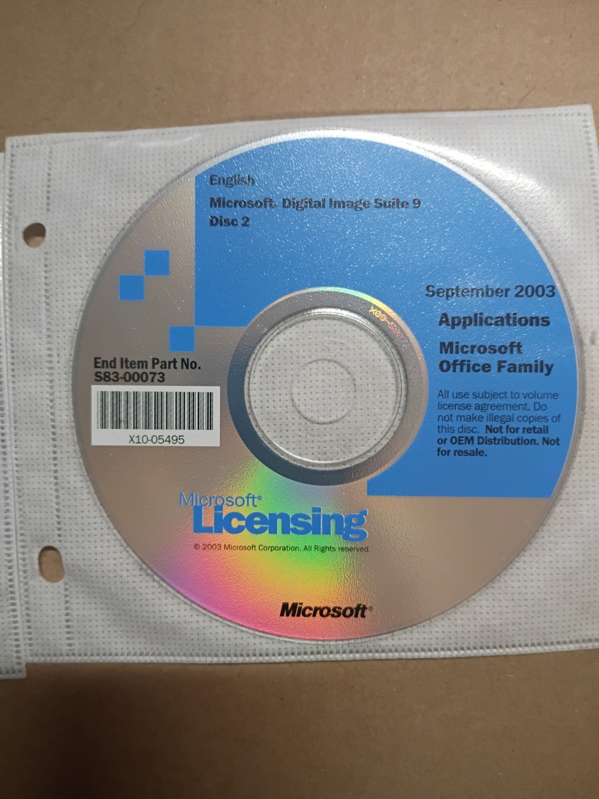 Microsoft Digital Image Suite 9 Office Software Suite CD S83-00073 S83-00183