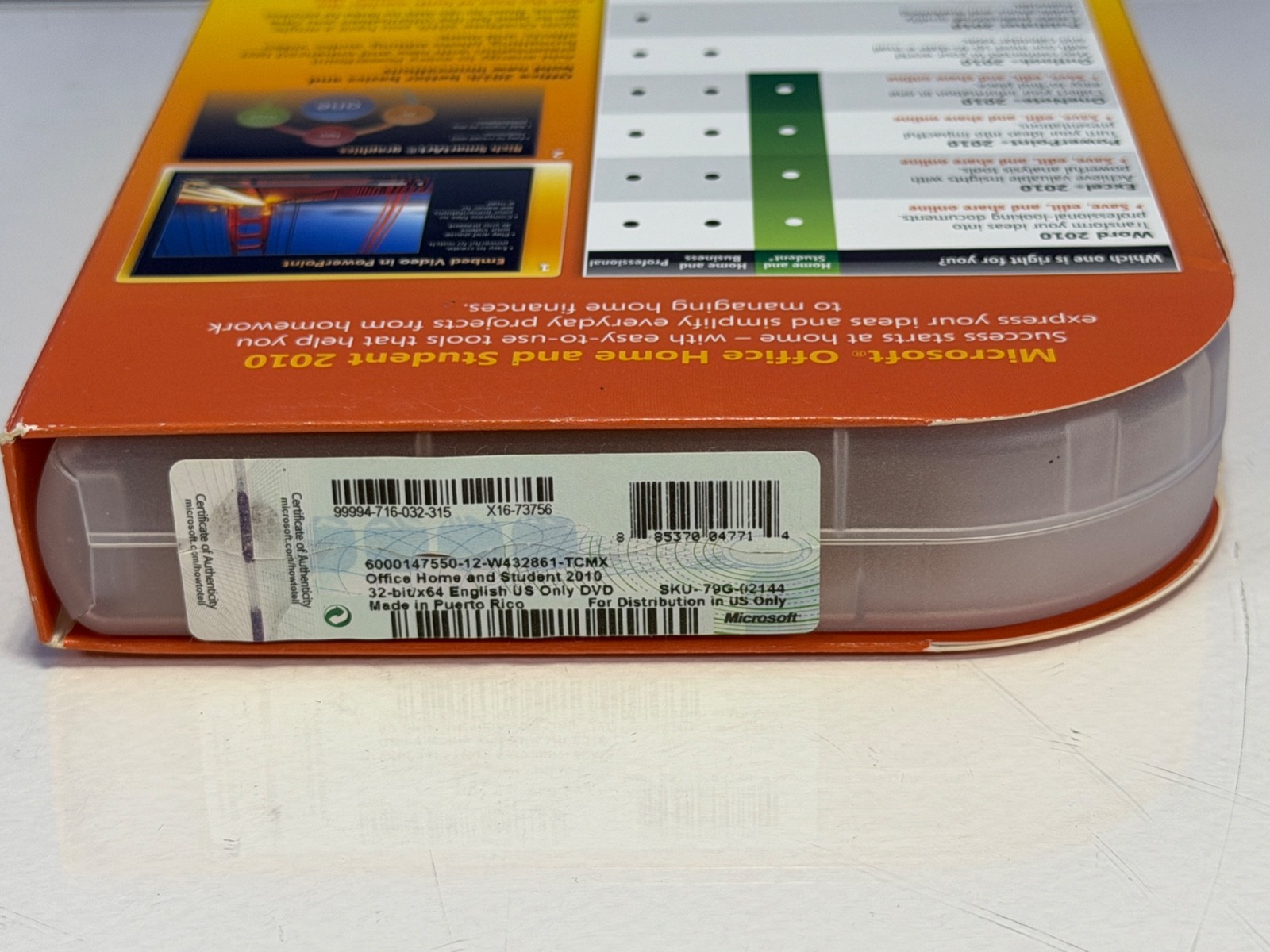 Microsoft Office Home and Student 2010 Software for Windows w/ Product Key