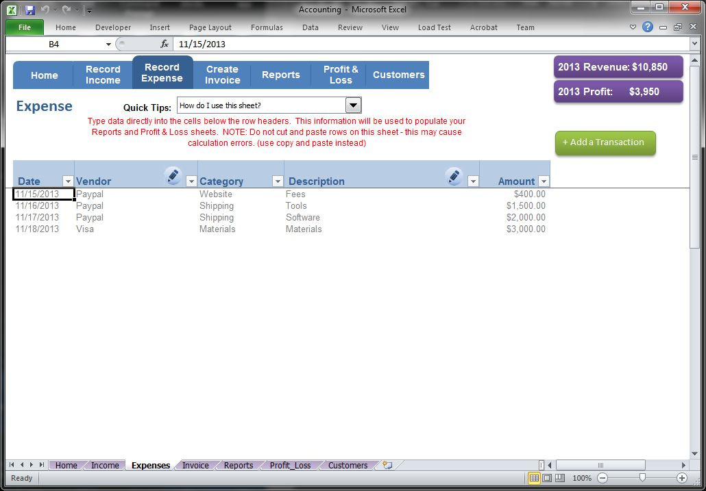 Small Business Accounting Software Record Income and Expense Transactions