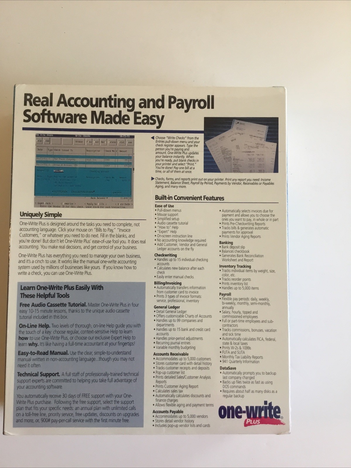 New Sealed One Write Plus Accounting Payroll – Software