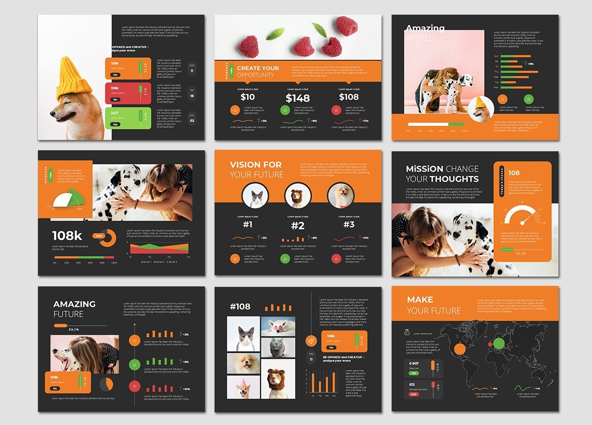 Increase your Growth PowerPoint Presentation Template, 4:3 standard ratio