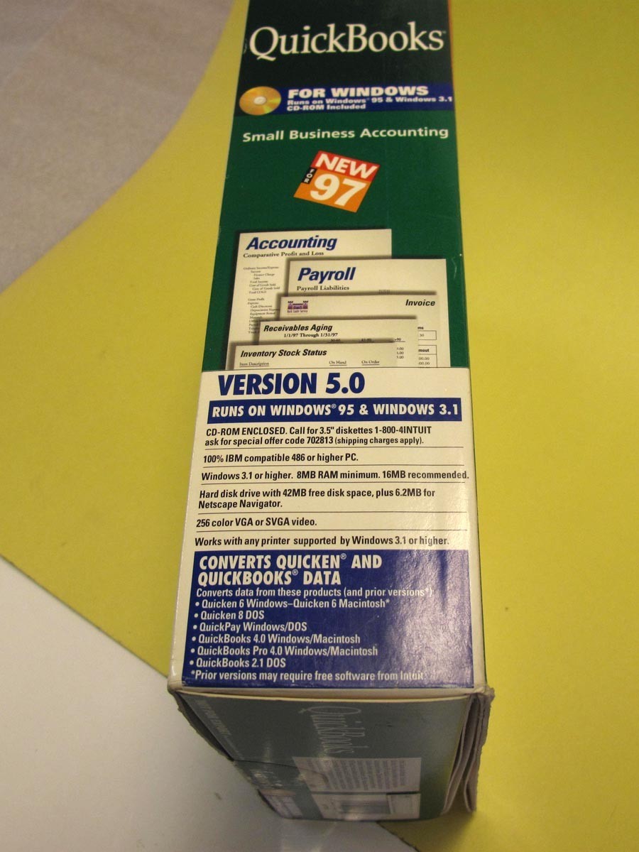 Quickbooks Version 5.0 for Windows Early QB Vintage with CD