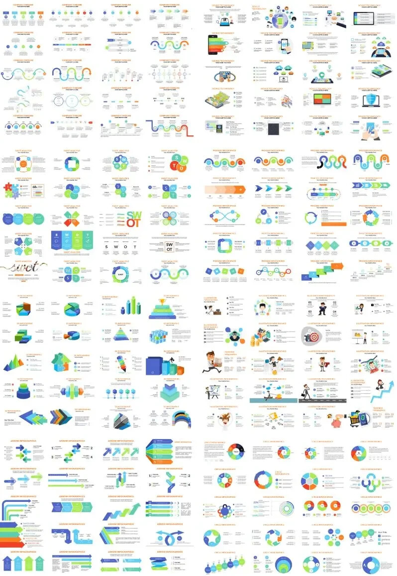 Infographics Kit Bundle | 5000+ PowerPoint Slides | 10000+ Icons | Editable PPT
