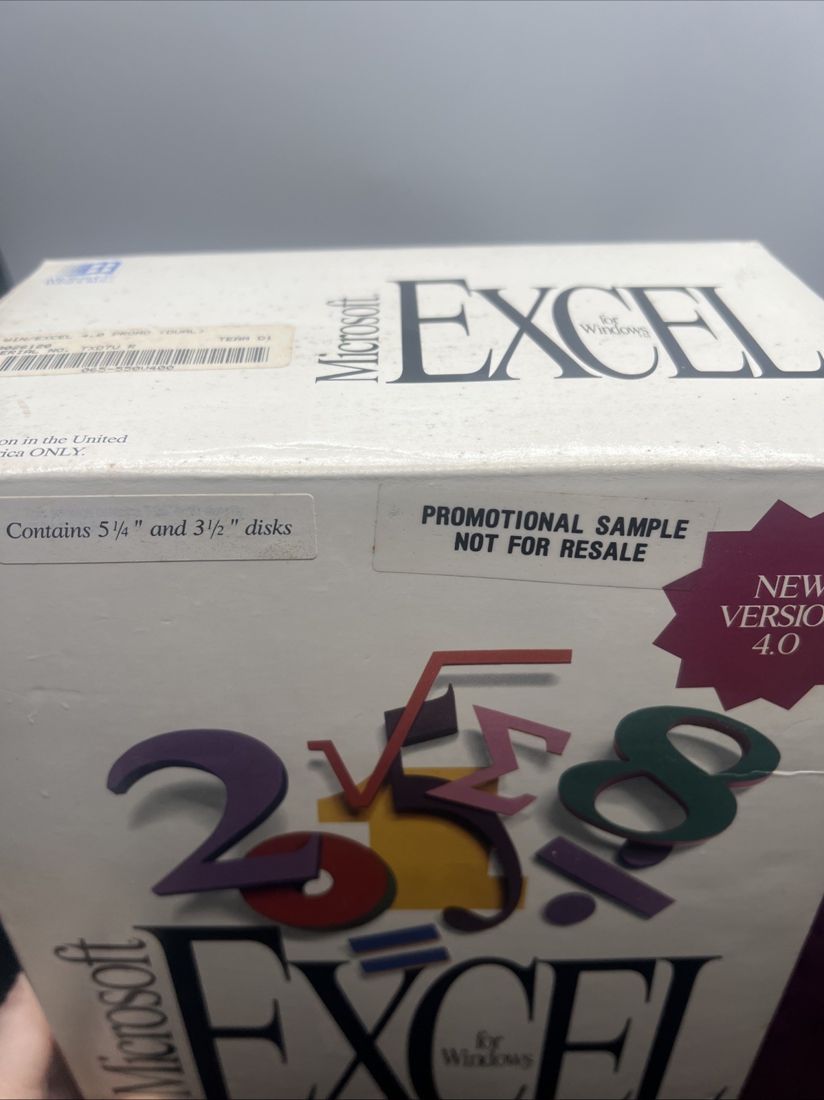 Vtg Microsoft Excel 4.0 Windows Box Set PROMO SAMPLE 1992 3.5″ & 5.25″ Disks