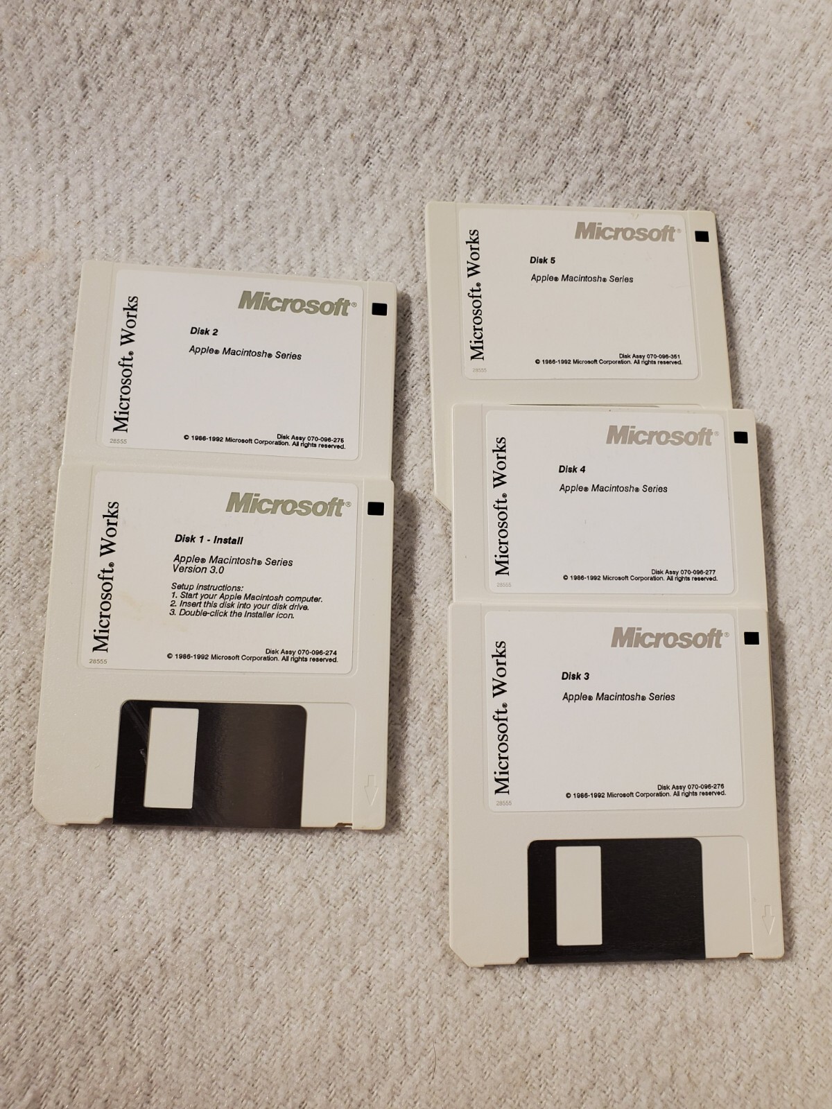 Vtg 1992 Microsoft Works 3.0 Macintosh Computer Software 3.5″ Floppy Diskettes