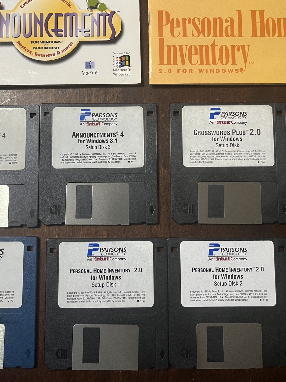 Parsons Software Lot: Home Inventory Crosswords Announcements Tax Mate 3.5” Disk