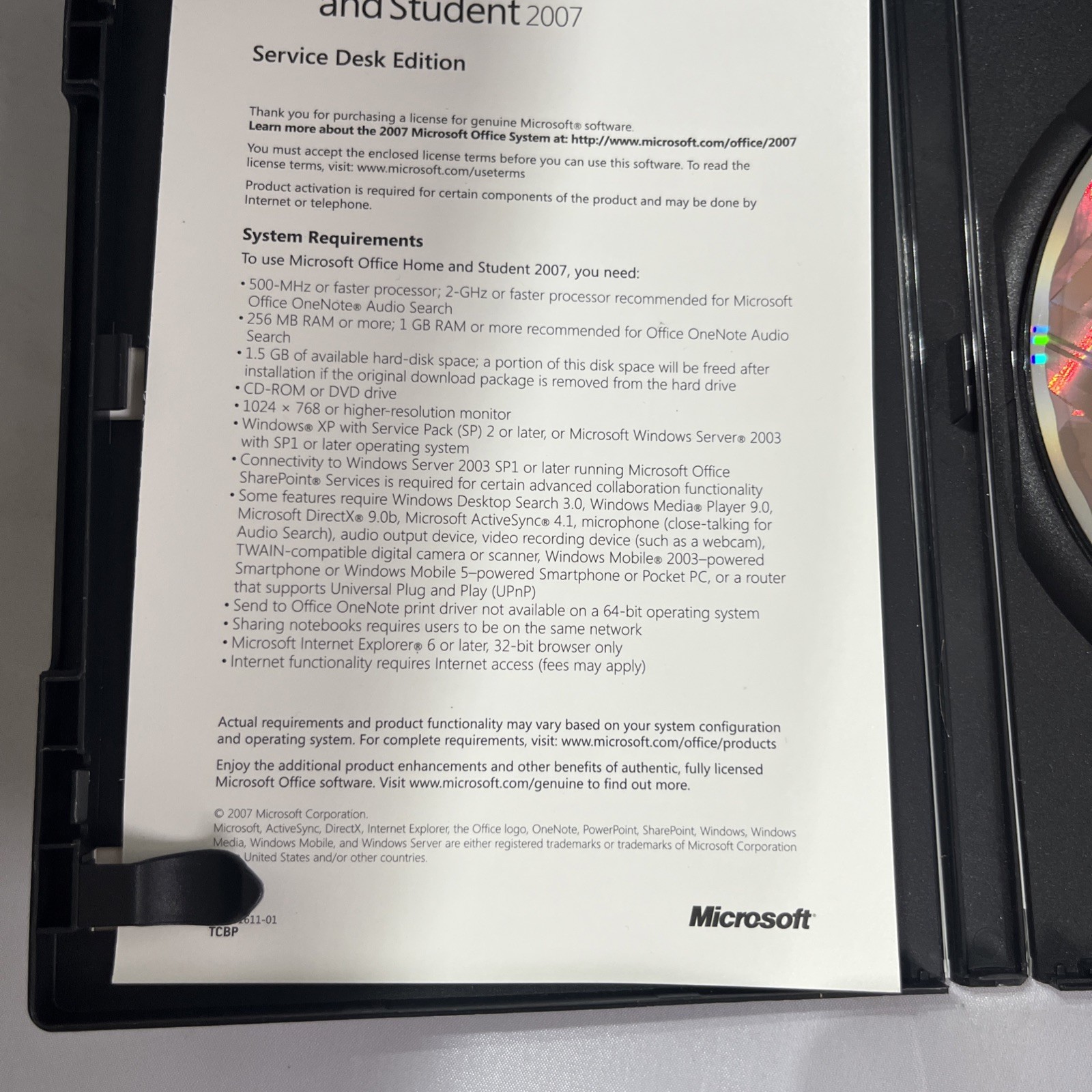Microsoft Office Home and Student 2007 Service Desk Edition with Product Key
