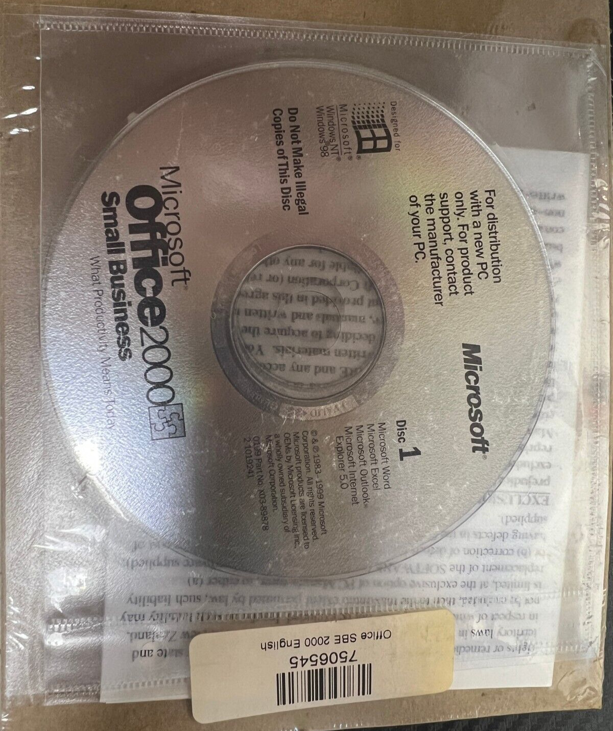 Microsoft Office 2000 Small Business Edition | Product Key | New