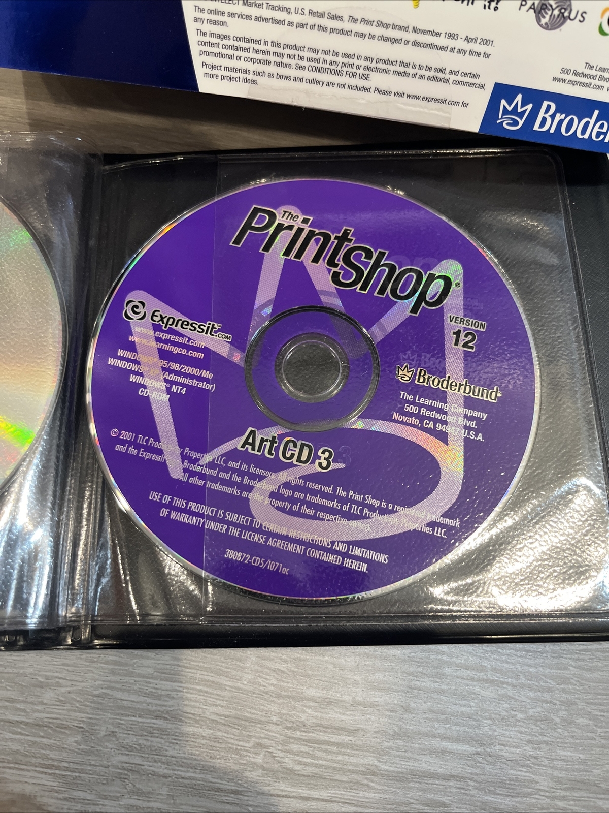 Vintage 2001 Broderbund The Printshop Deluxe Version 12 Disc Set PN: CDBK12A-HDR