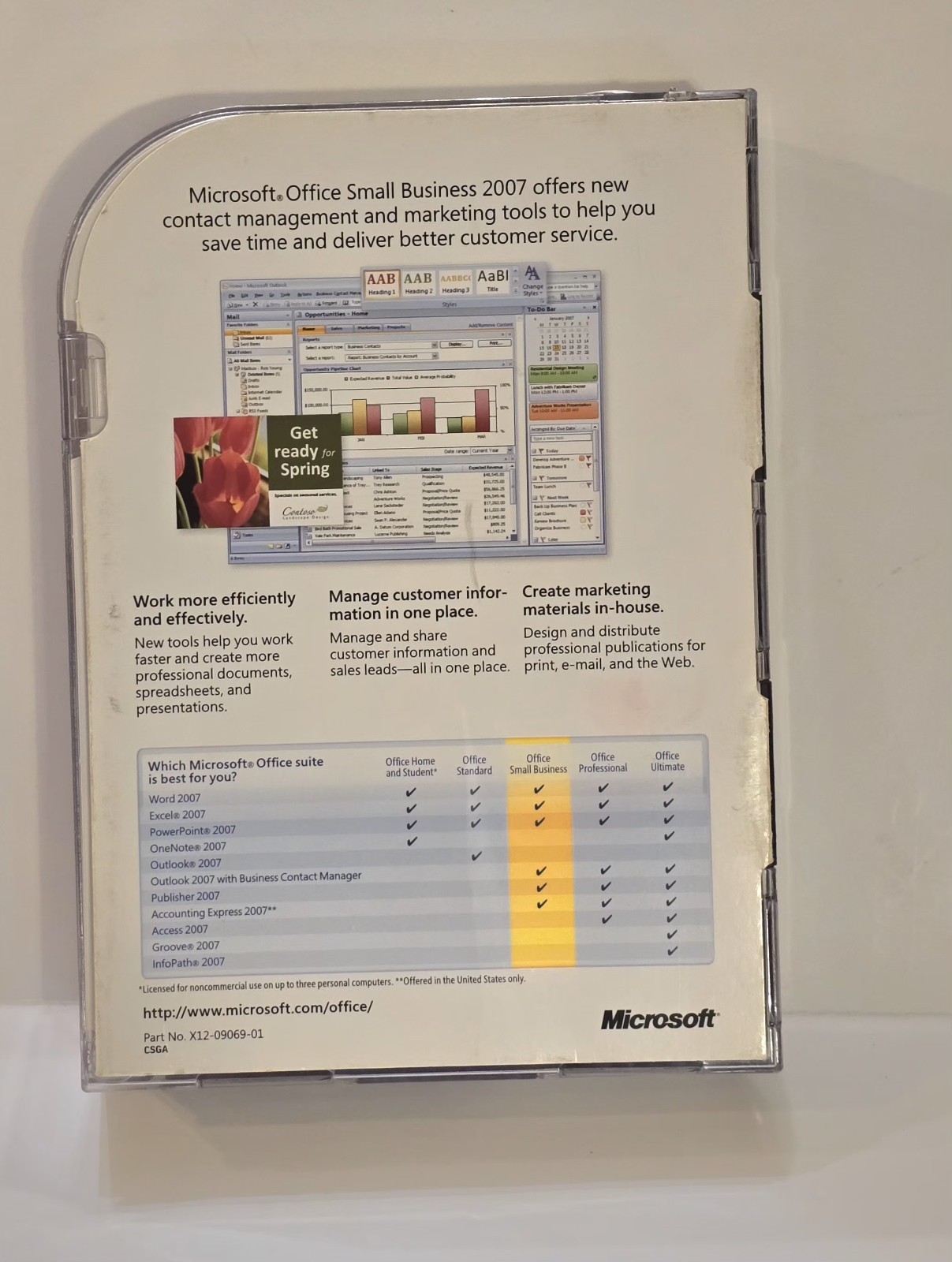 Microsoft Office Small Business Software 2007 With Product Key 2 Discs Manual