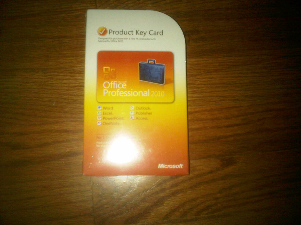 Microsoft Office Professional 2010 Product Key Card (PKC),SKU 269-14834,Full,NIB