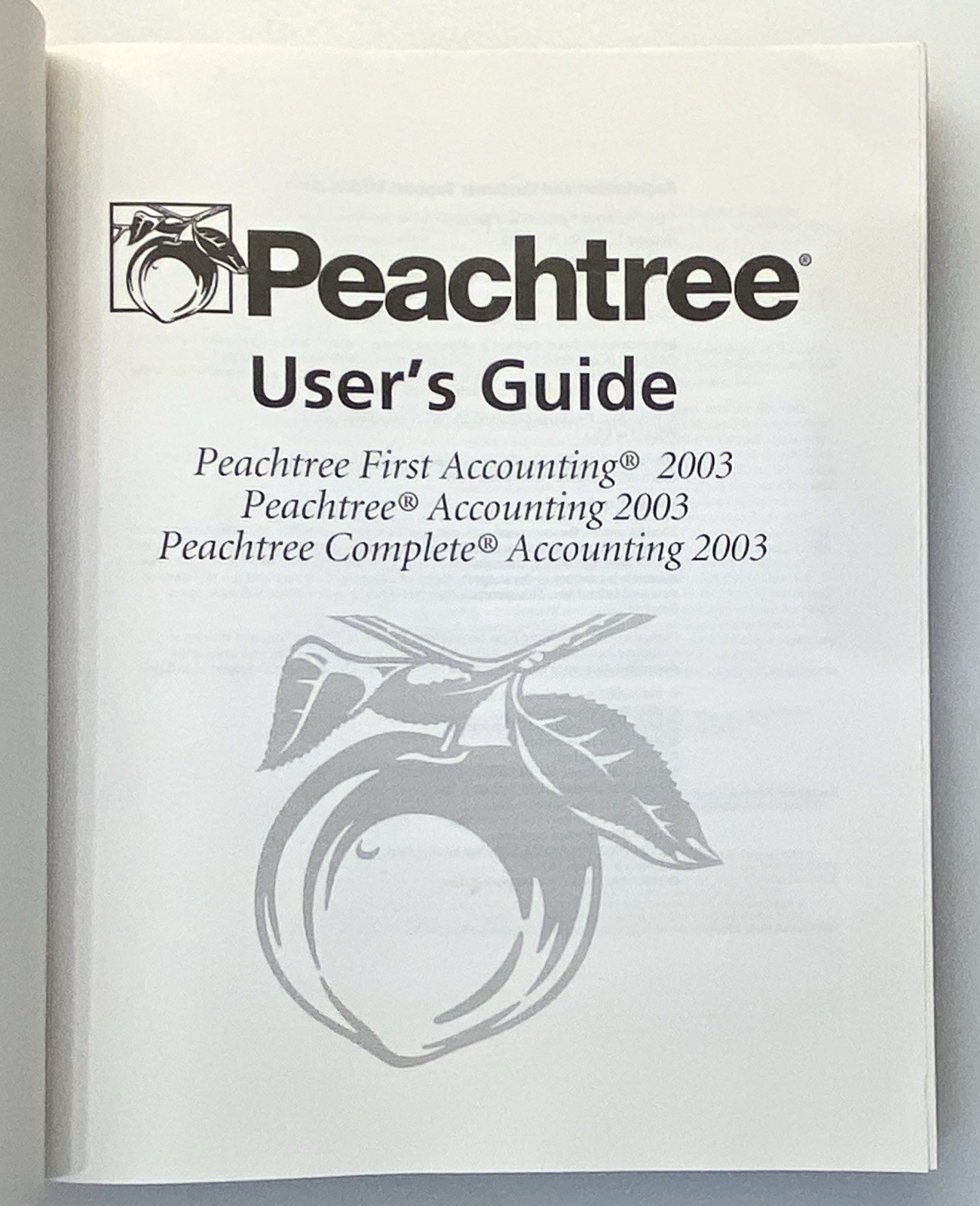Peachtree Accounting 2003 CD, User Manuals, Serial Number – No Box