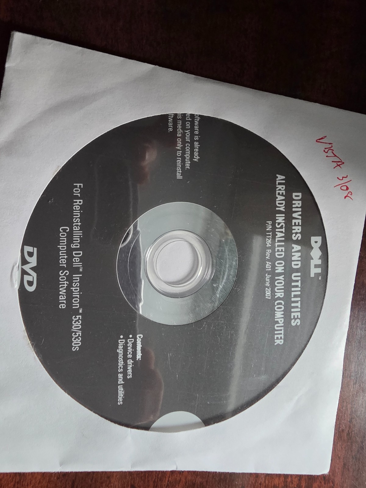 Dell Drivers and Utilities Reinstallation DVD for Inspiron 530/530S