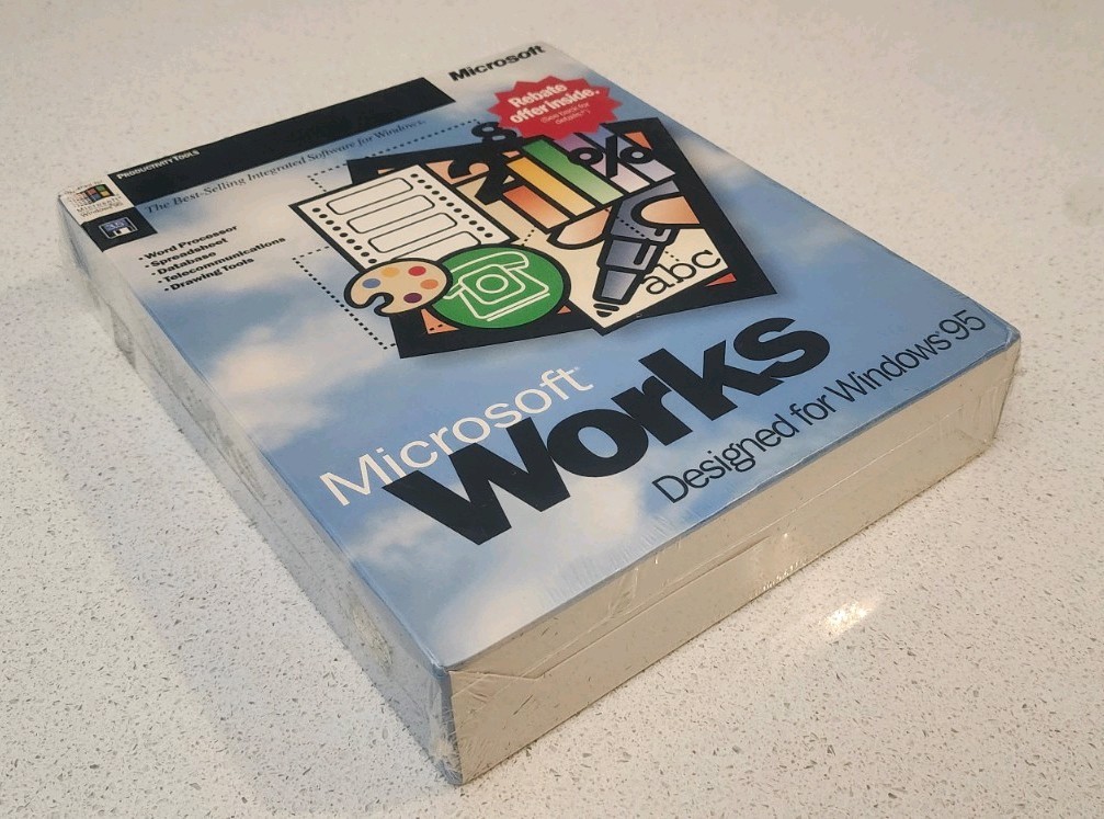 **NEW SEALED* *Microsoft Works Windows 95 – Original Vintage Software