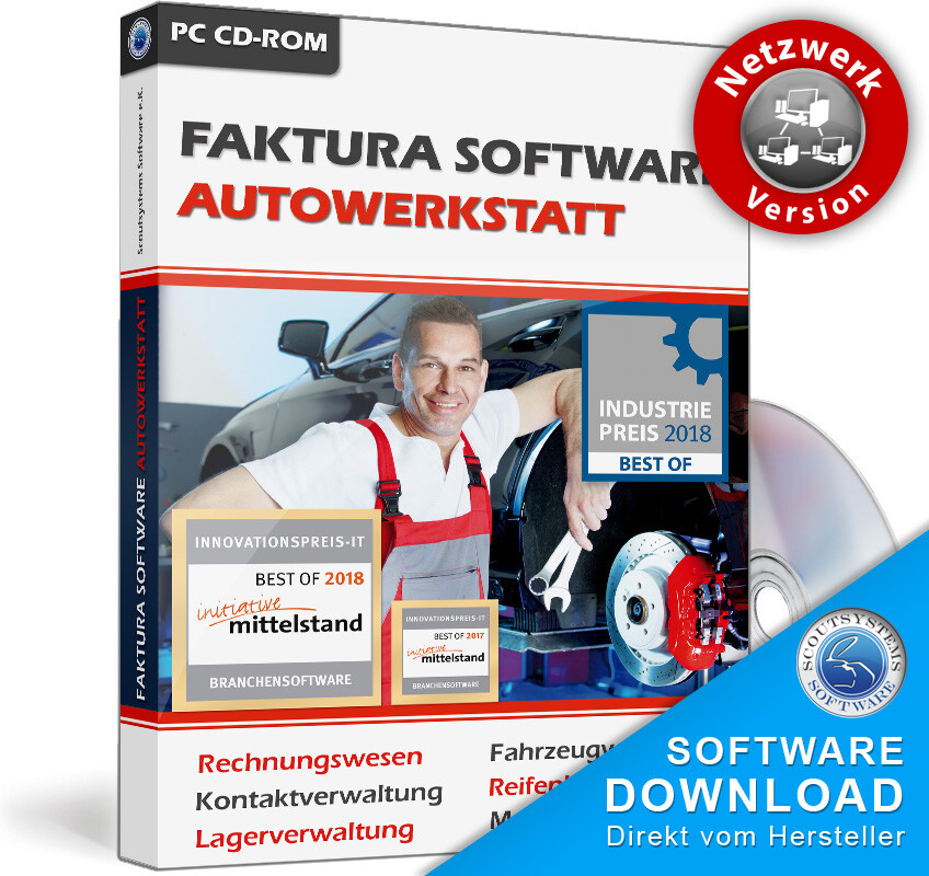 Automotive Auto Repair Software Network Version, Server Client for 10 Computers, PC