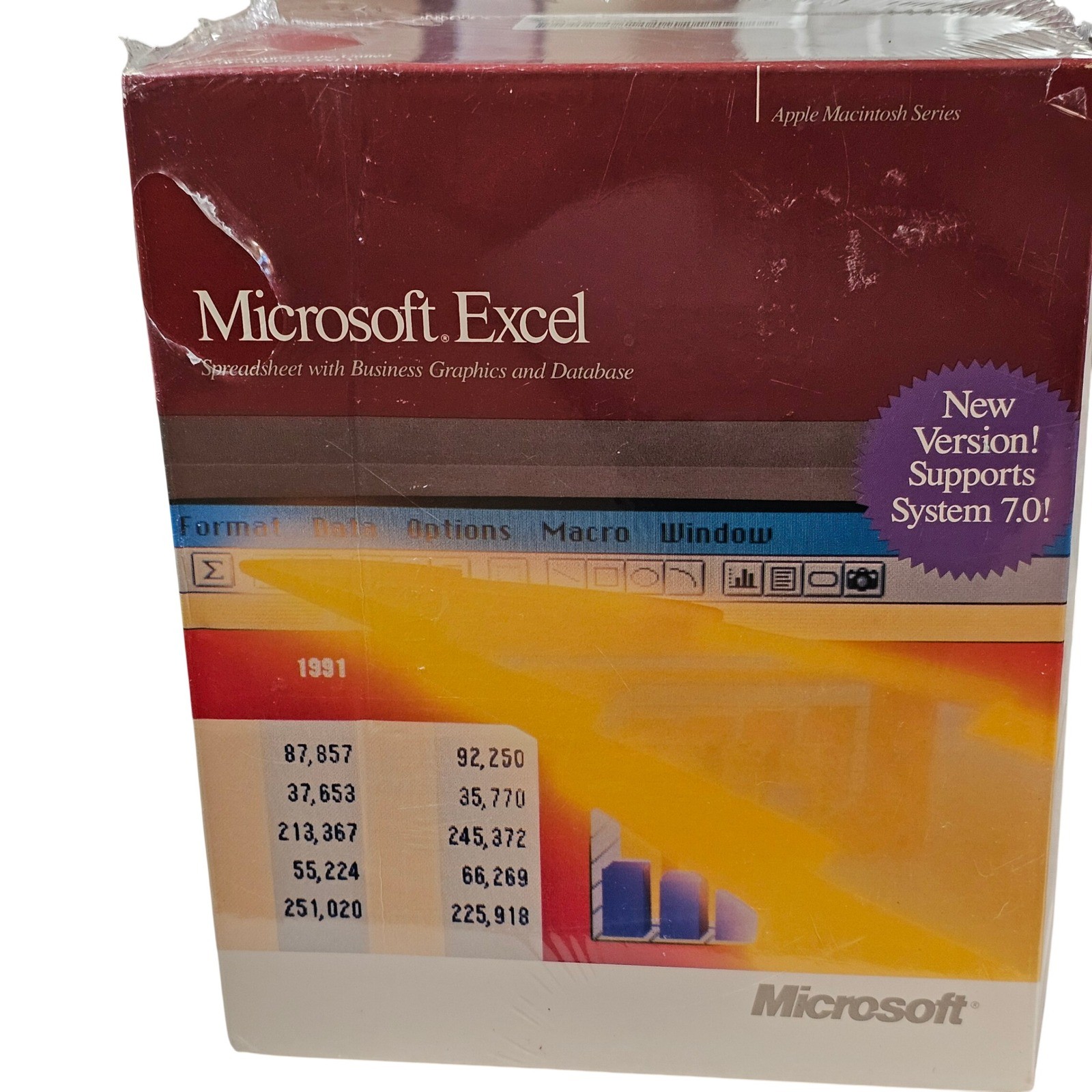 Vintage Microsoft Excel 3.0 Apple Macintosh 1991 Big Box Sealed NOS Mac OS 90s