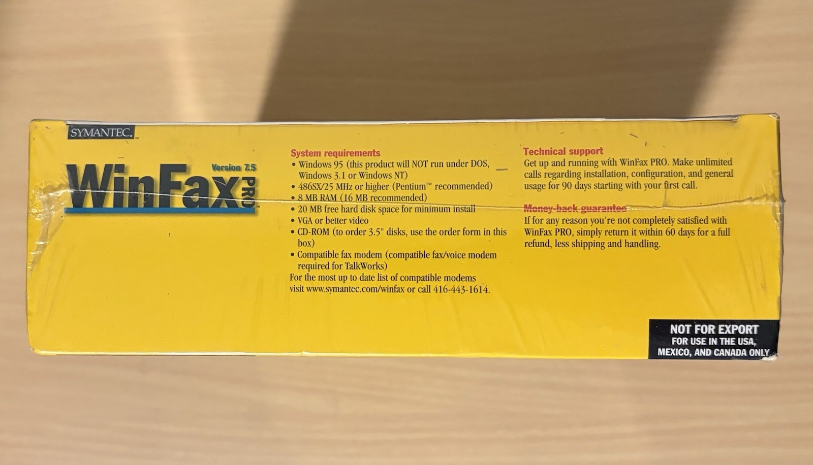 WINFAX 1997 Symantec 8.0 Pro Hassle-Free Faxing Version 95/NT SEALED!