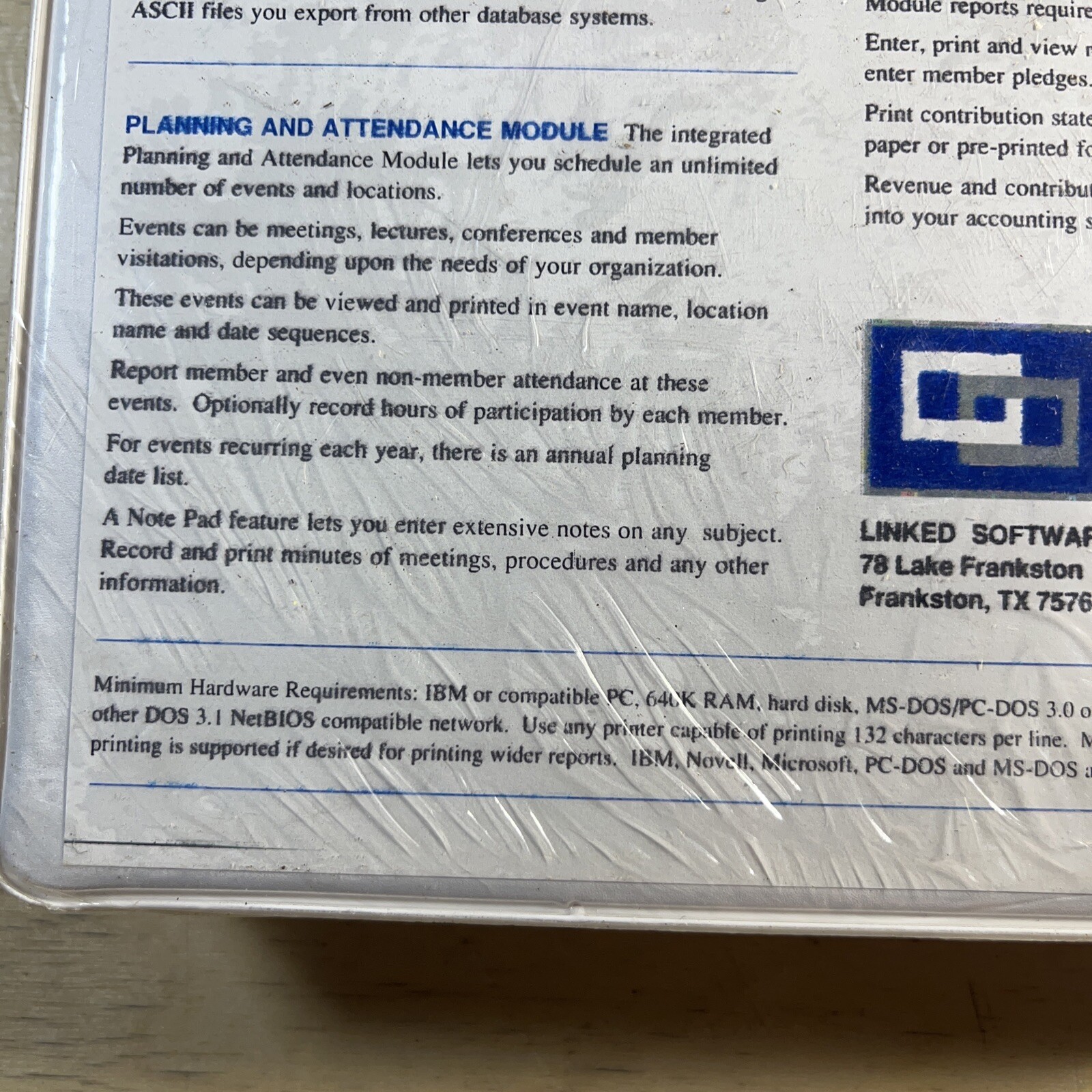 The universal membership management system sealed. POC-DOS 3.0 or later