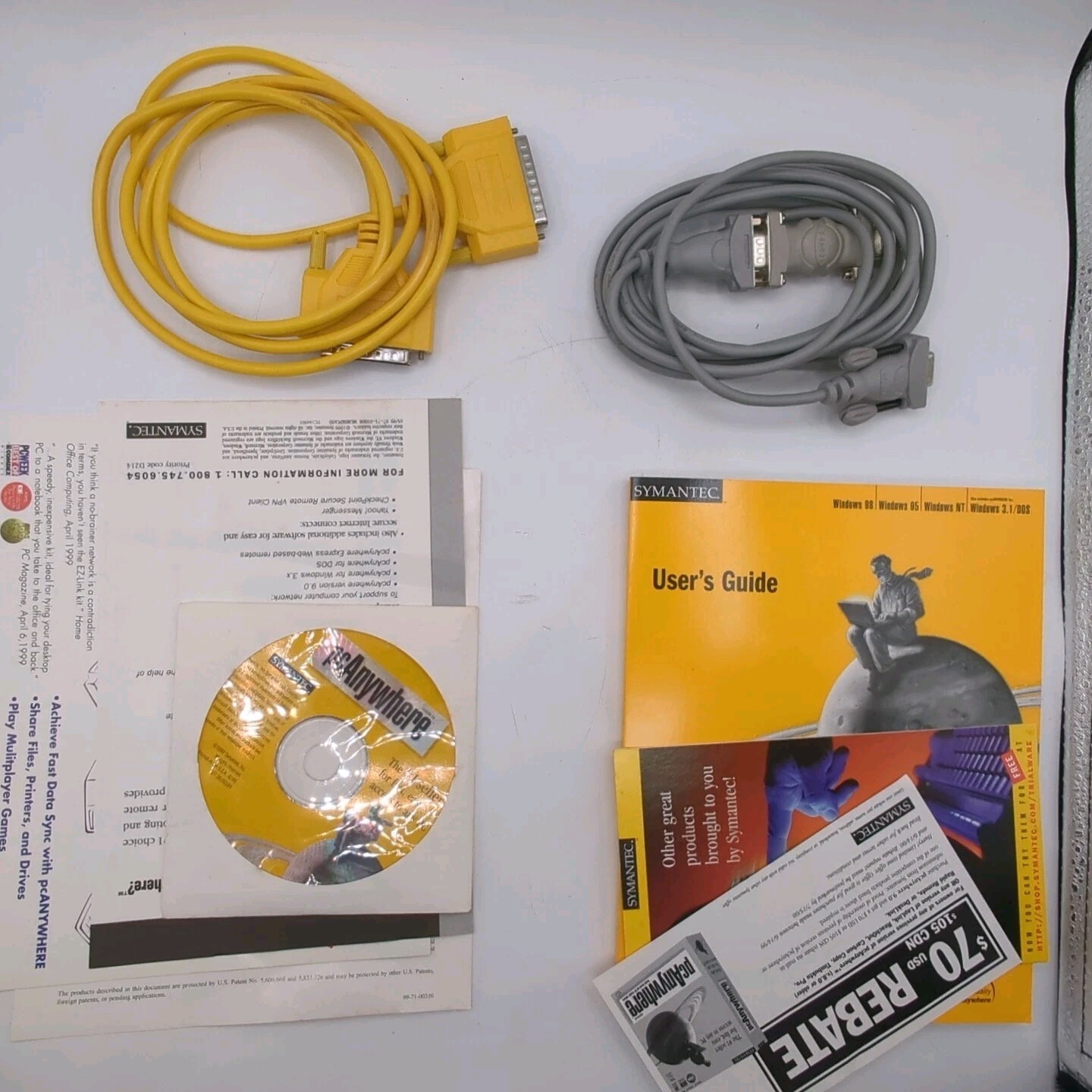 SYMANTEC PC Anywhere Version 9.0 Software w/ CD-ROM and Cables NEVER USED – CS10