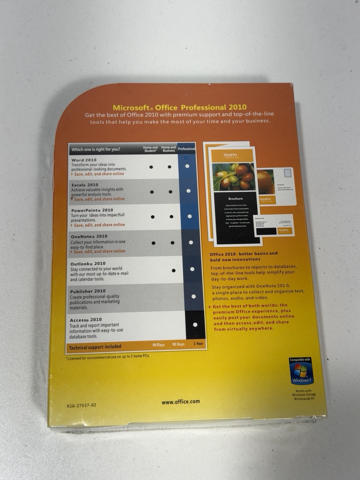 Microsoft Office Professional 2010 Full Retail Box – Factory Sealed DVD Version