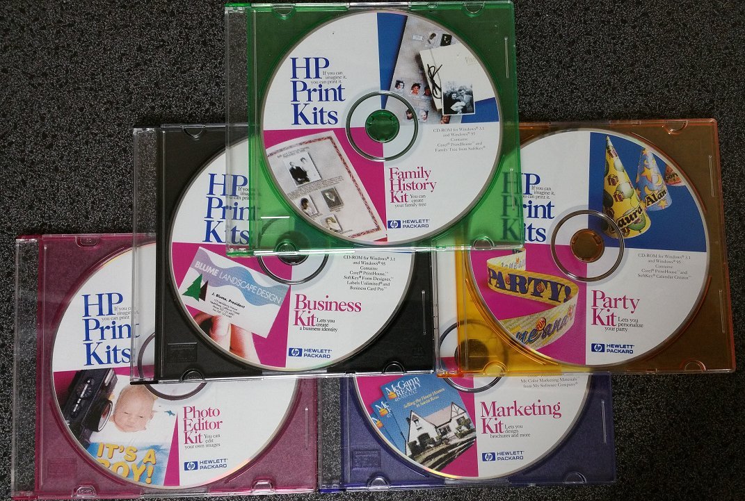 5 HP Print Kits CD-ROMs for 1 low price – Includes Corel & Softkey Software