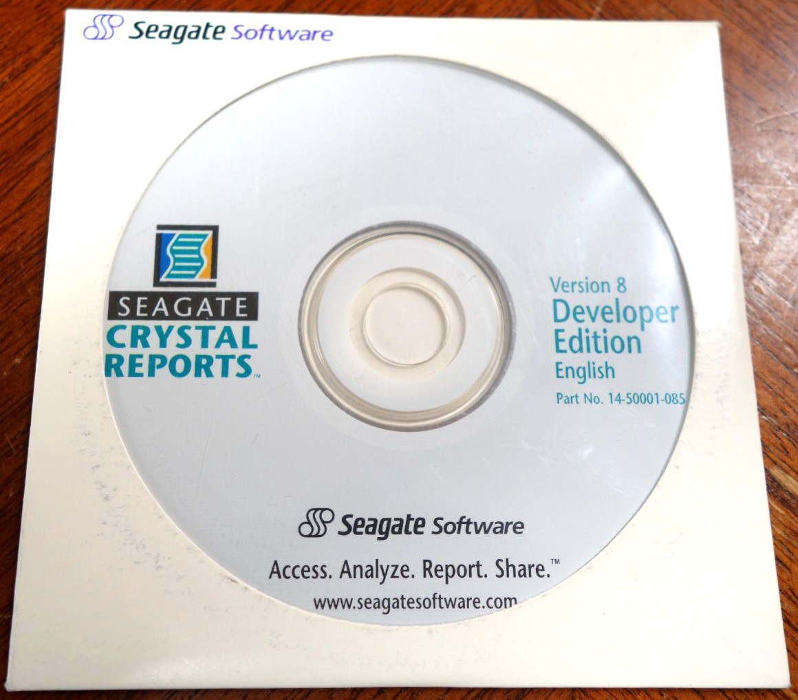 SEAGATE Crystal Reports Developer Edition Version 8 Full Product New
