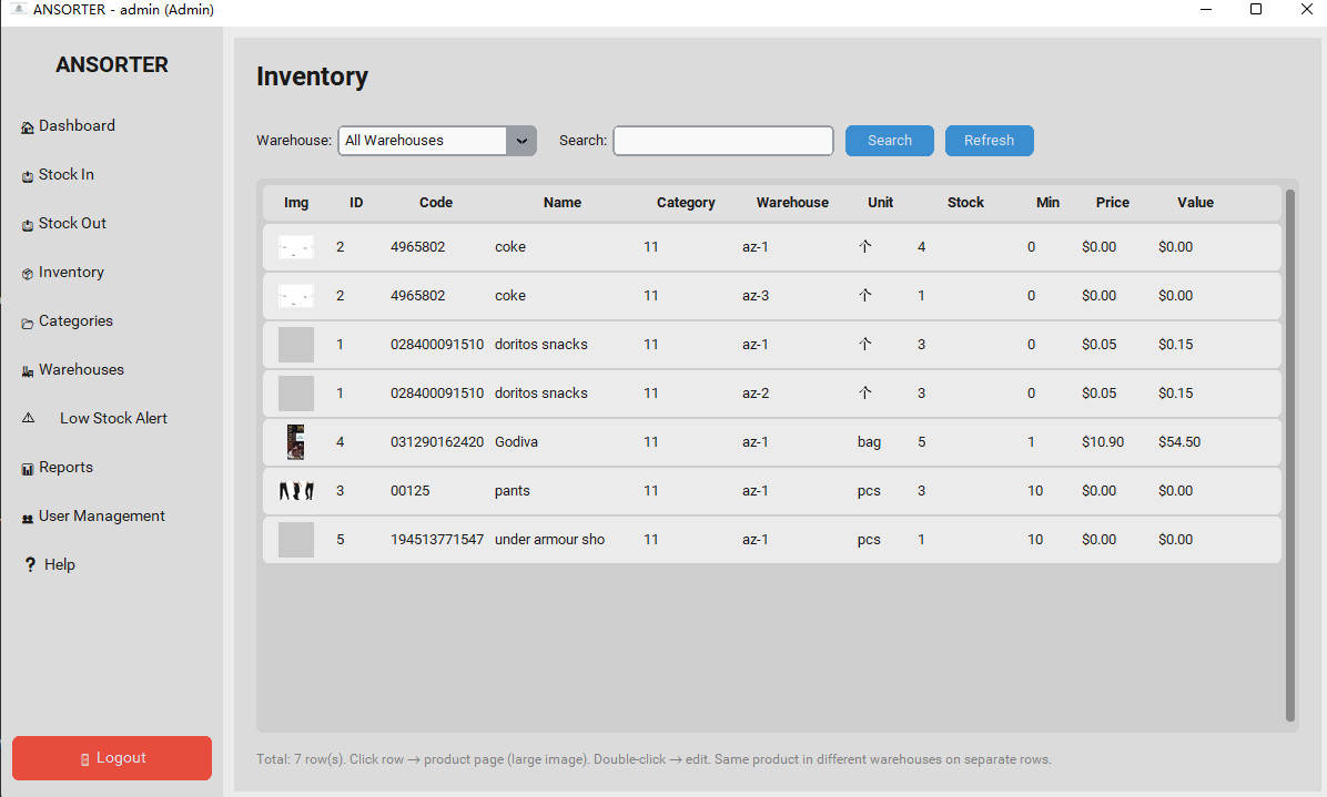 Easy to Use Warehouse Inventory Management Software for Windows – Stock In/Out