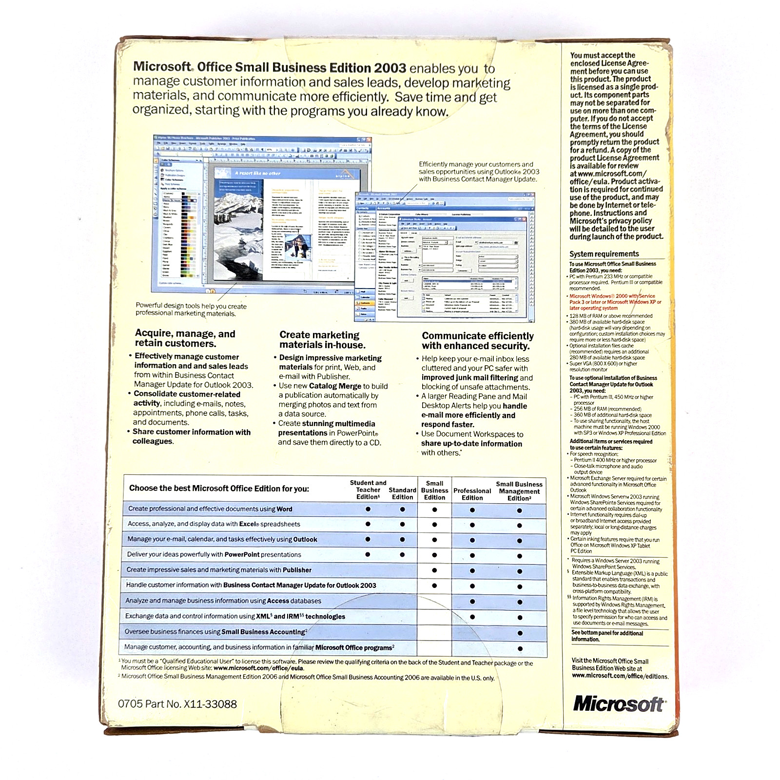 Microsoft Office 2003 Small Business Edition New Sealed OEM Authentic