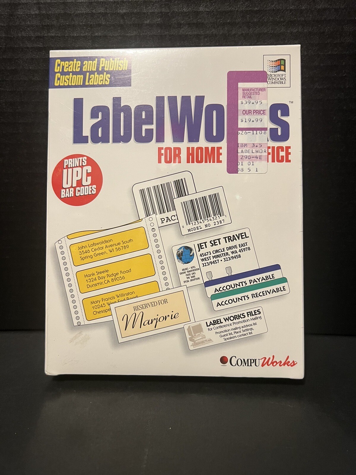 COMPU WORKS LABELS FOR WINDOWS CD ROM NIB SEALED Vintage