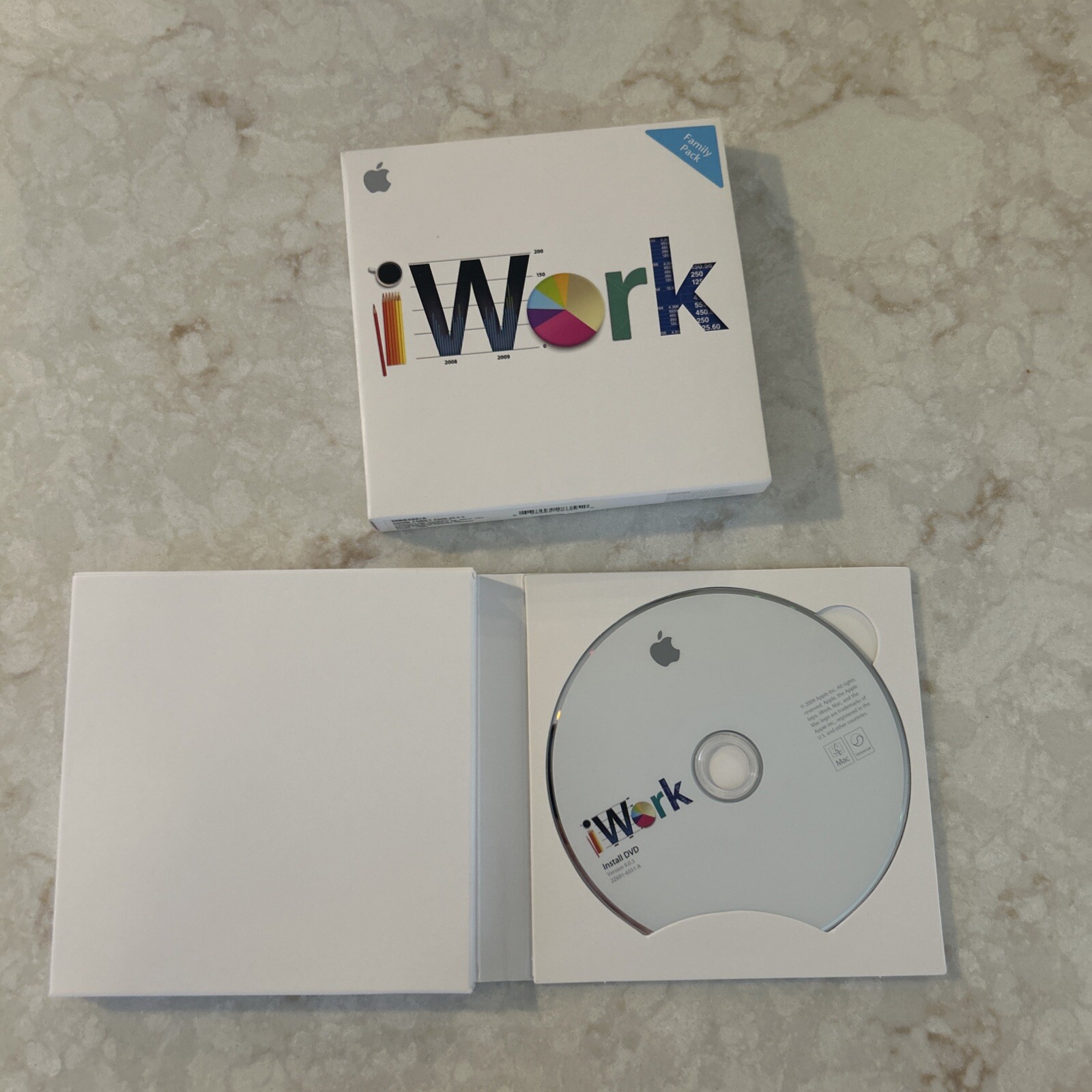 Apple iWork ’09 V9.0.3 MB943Z/A Install DVD Full Retail Version for Mac NEW READ