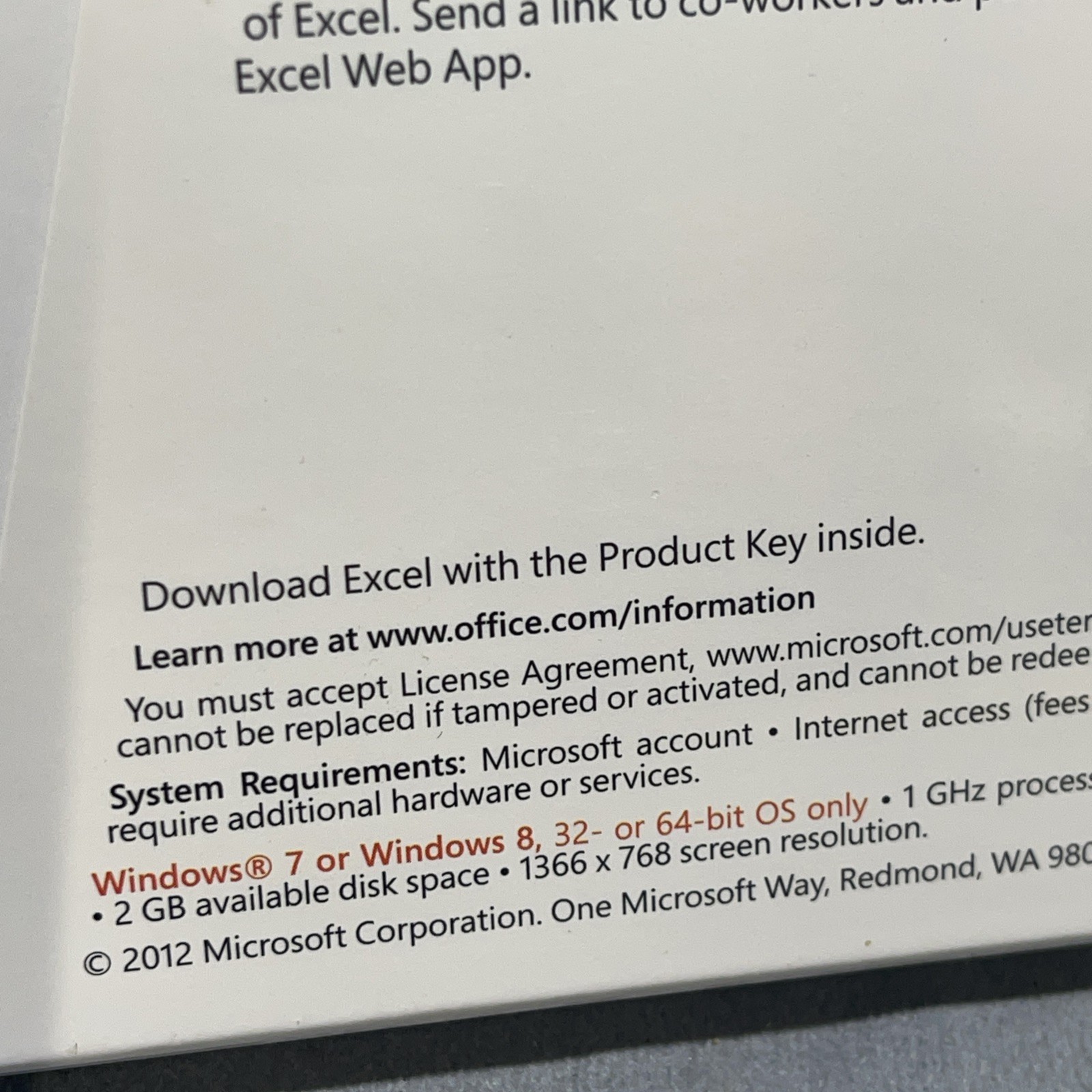 Microsoft Word 2013 & Microsoft Excel 2013 Key Cards In Sealed Boxes 1 PC