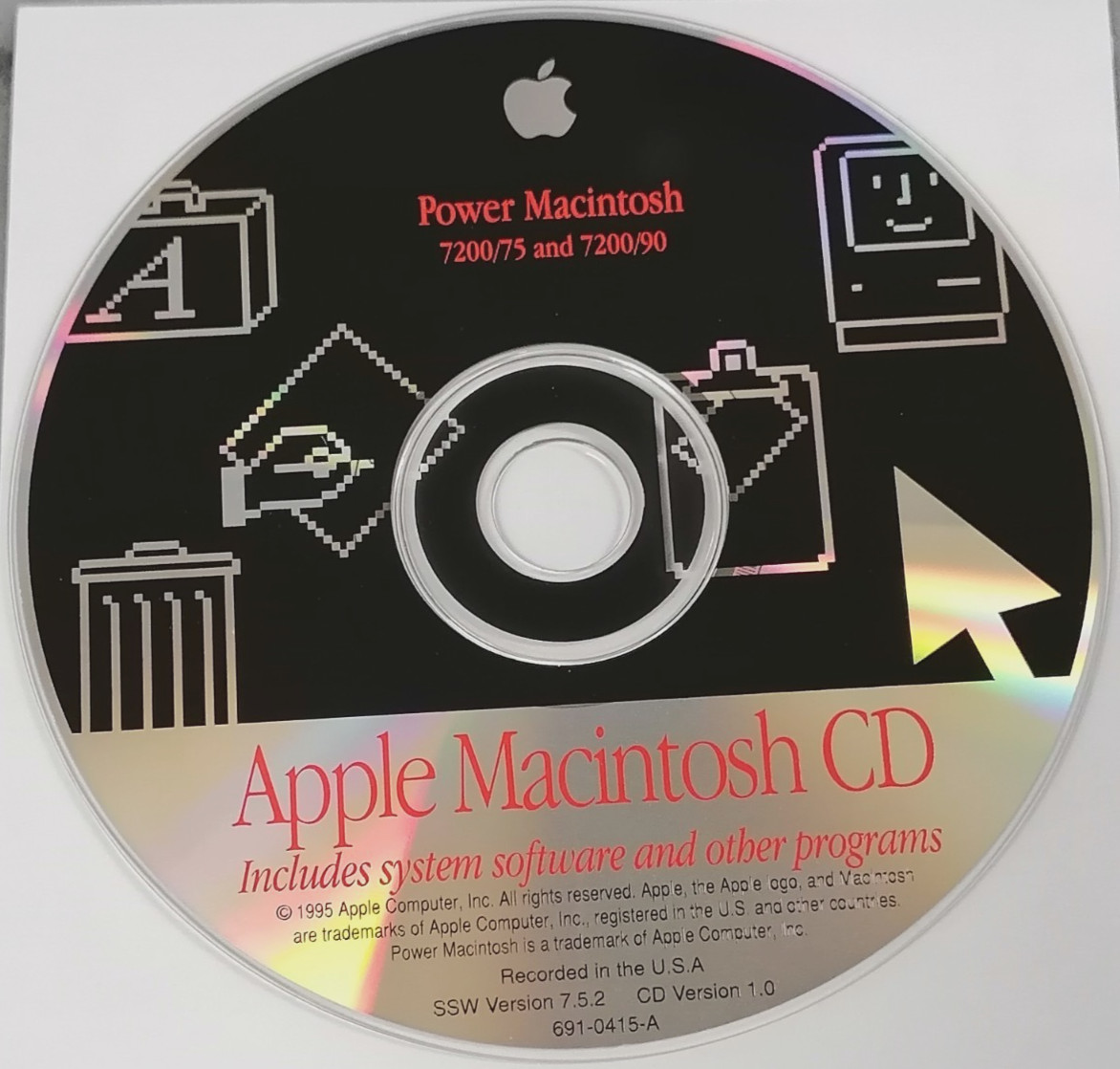 Apple Power Macintosh 7200/75 & 7200/90 System Software CD PN:691-0415-A