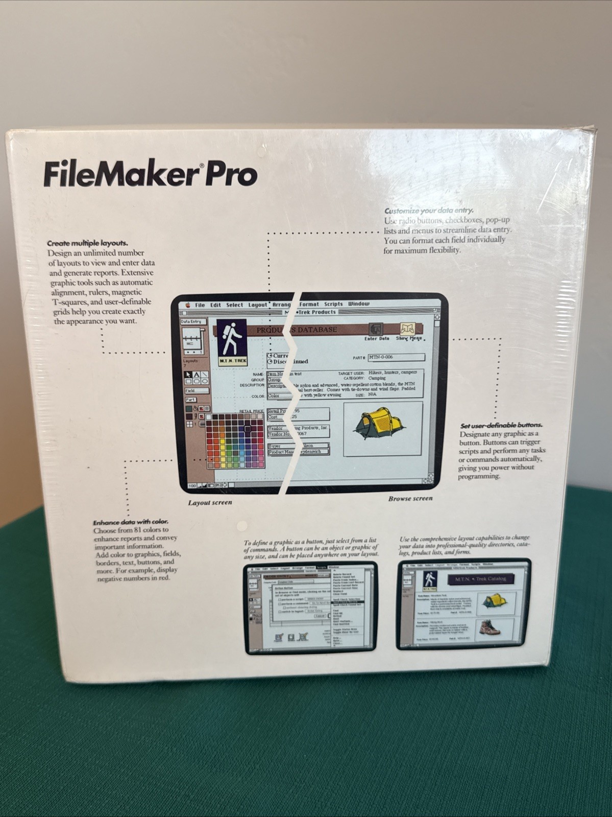 Vintage Claris FileMaker Pro Macintosh Software Sealed Promotional Copy NOS 1990