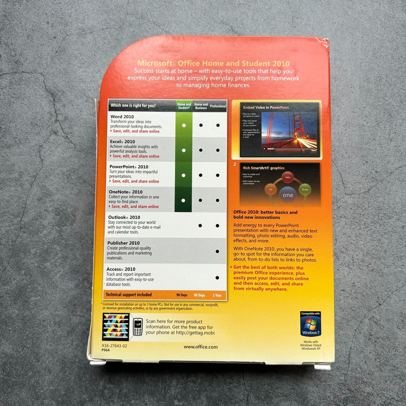 Microsoft Office Home and Student 2010 Software for Windows