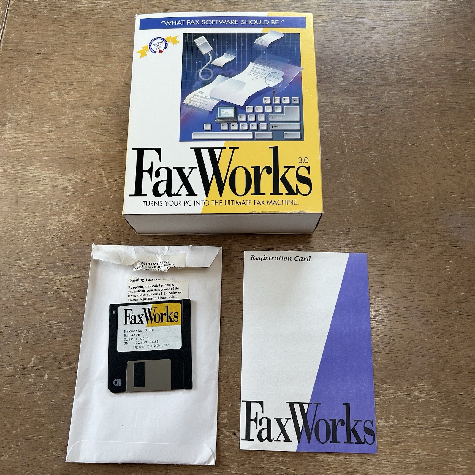 FaxWorks 3.0 Business Faxing Software for Windows 3.0 w/Box & Instructions