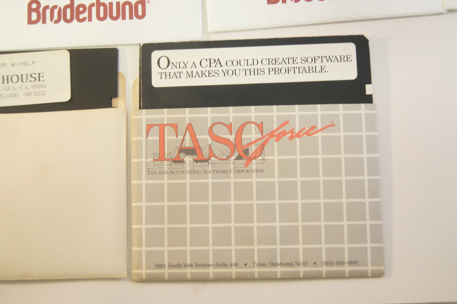 24 Vintage 5.5″ Floppy Discs AMT DOS Accounting Softwarehouse Tax Money Counts