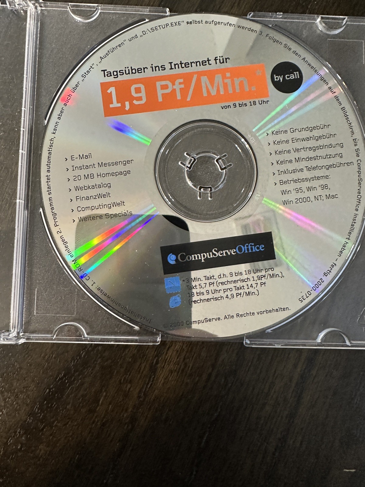 CompuServe 2000 GERMAN LANGUAGE PC Internet Software Vintage