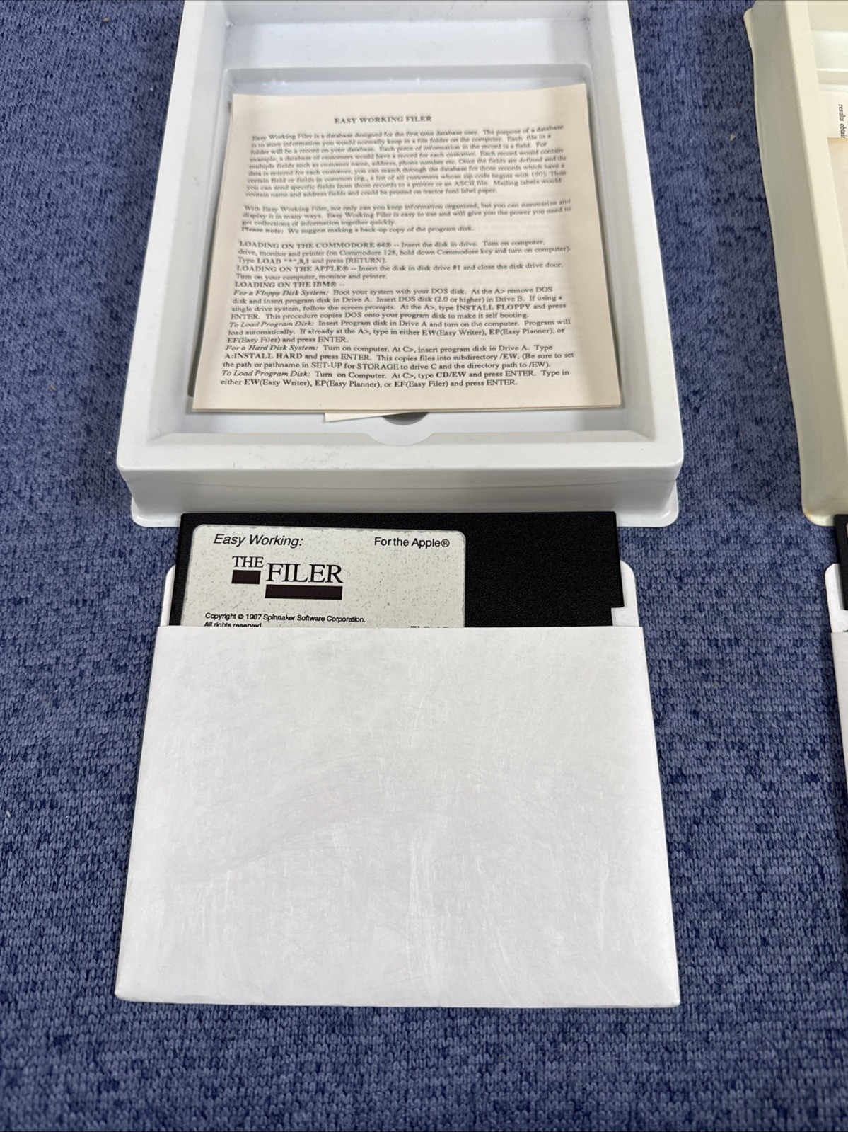 Easy Working Writer & Filer Apple II Software Spinnaker w/ Boxes VTG