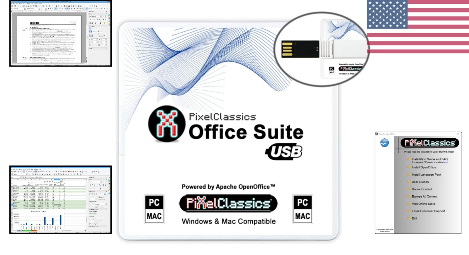 Office Suite 2025 on USB – Compatible with Word, Excel, PowerPoint Files