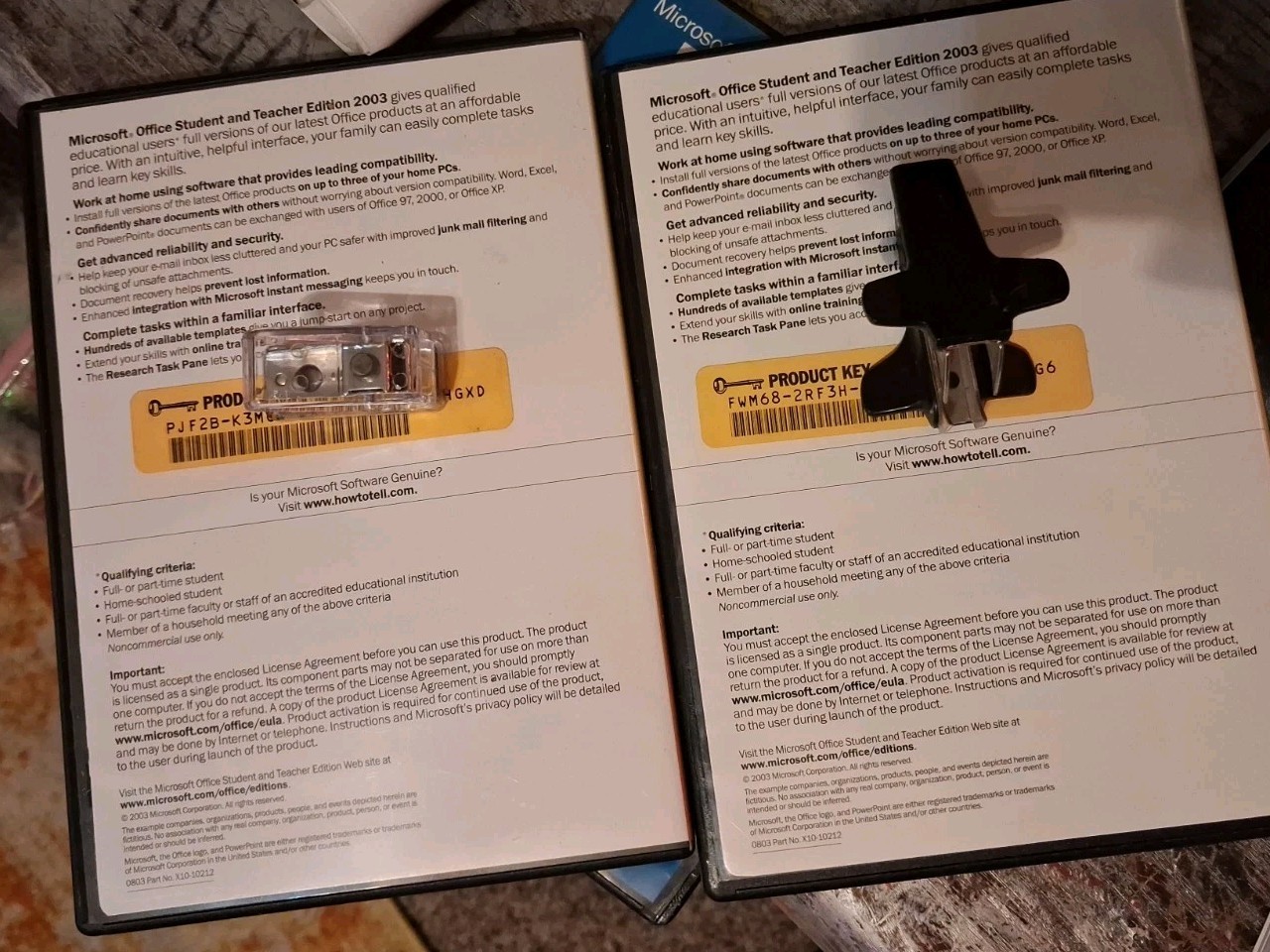 Microsoft Office Student and Teacher Edition 2003 Lot (Set of 2) with Keys