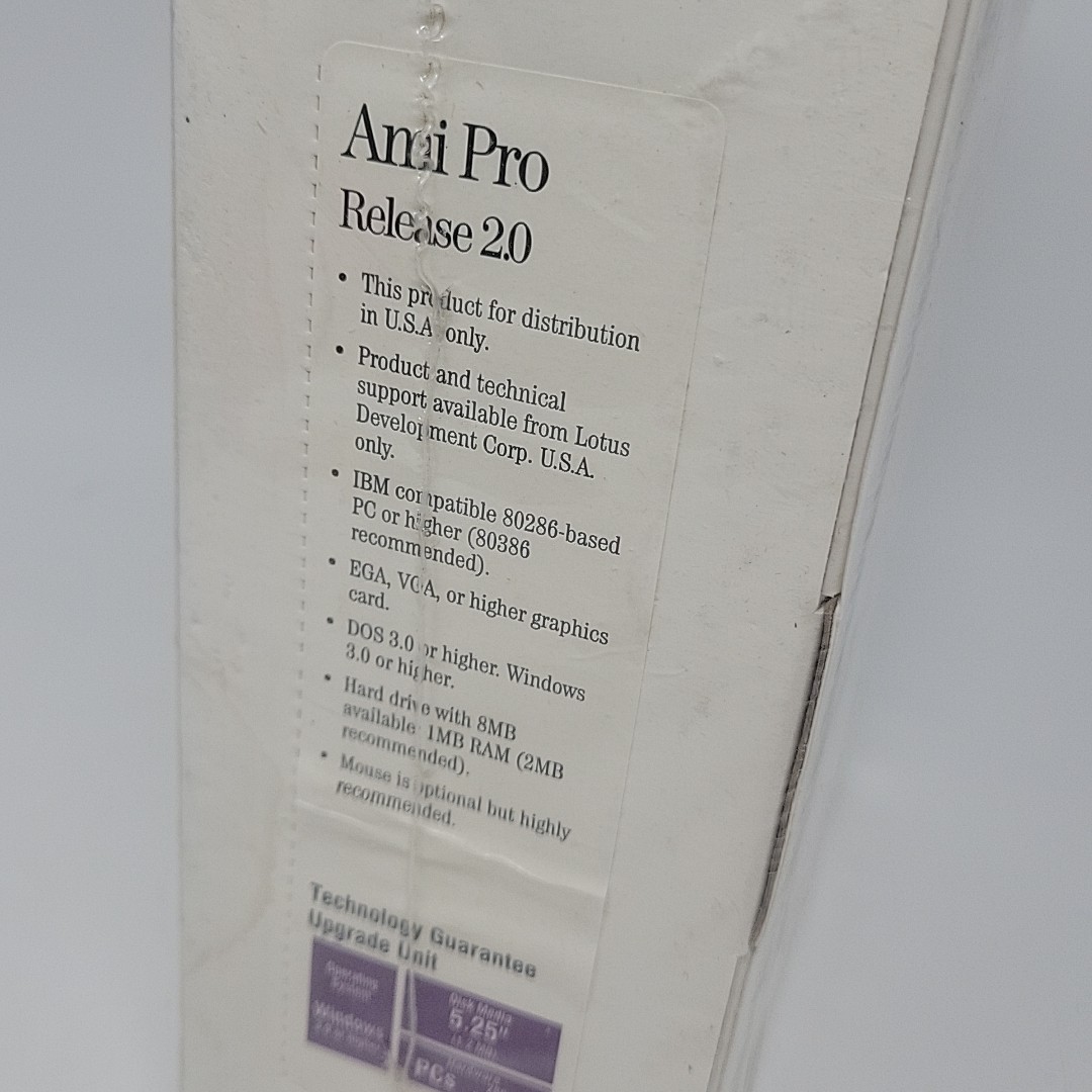 NOS Lotus Ami Pro Version 2.0 Amipro Word Processor / Vintage PC Windows 1991