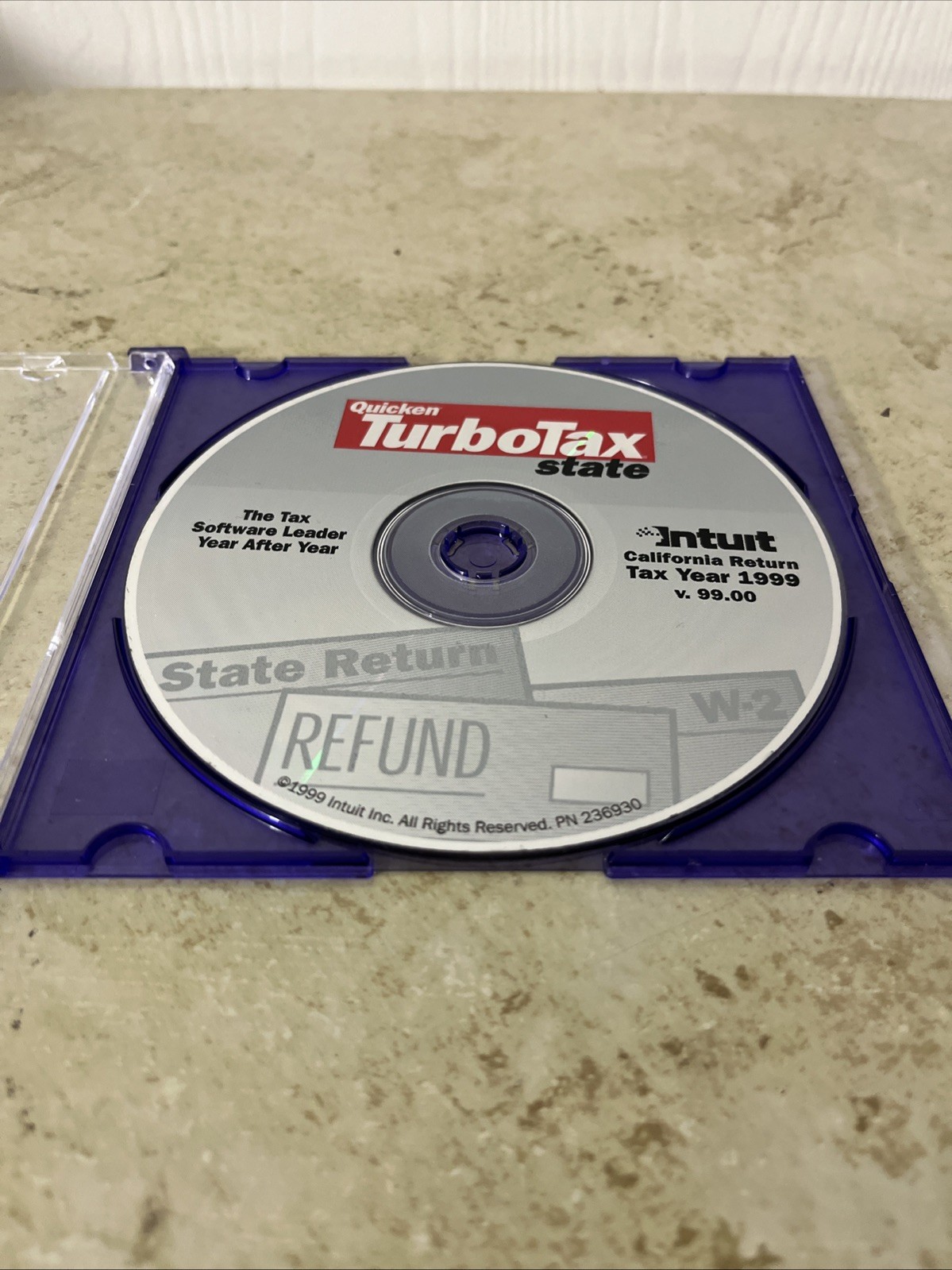 Intuit Quicken Turbotax State California Return Tax Year 1999 V99.00 Disk Only