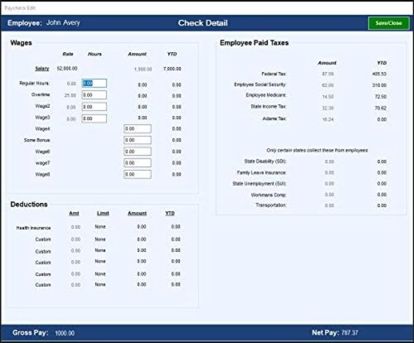 Payroll Software with Forms Generation for W-2s and 1099s – Windows Compatible