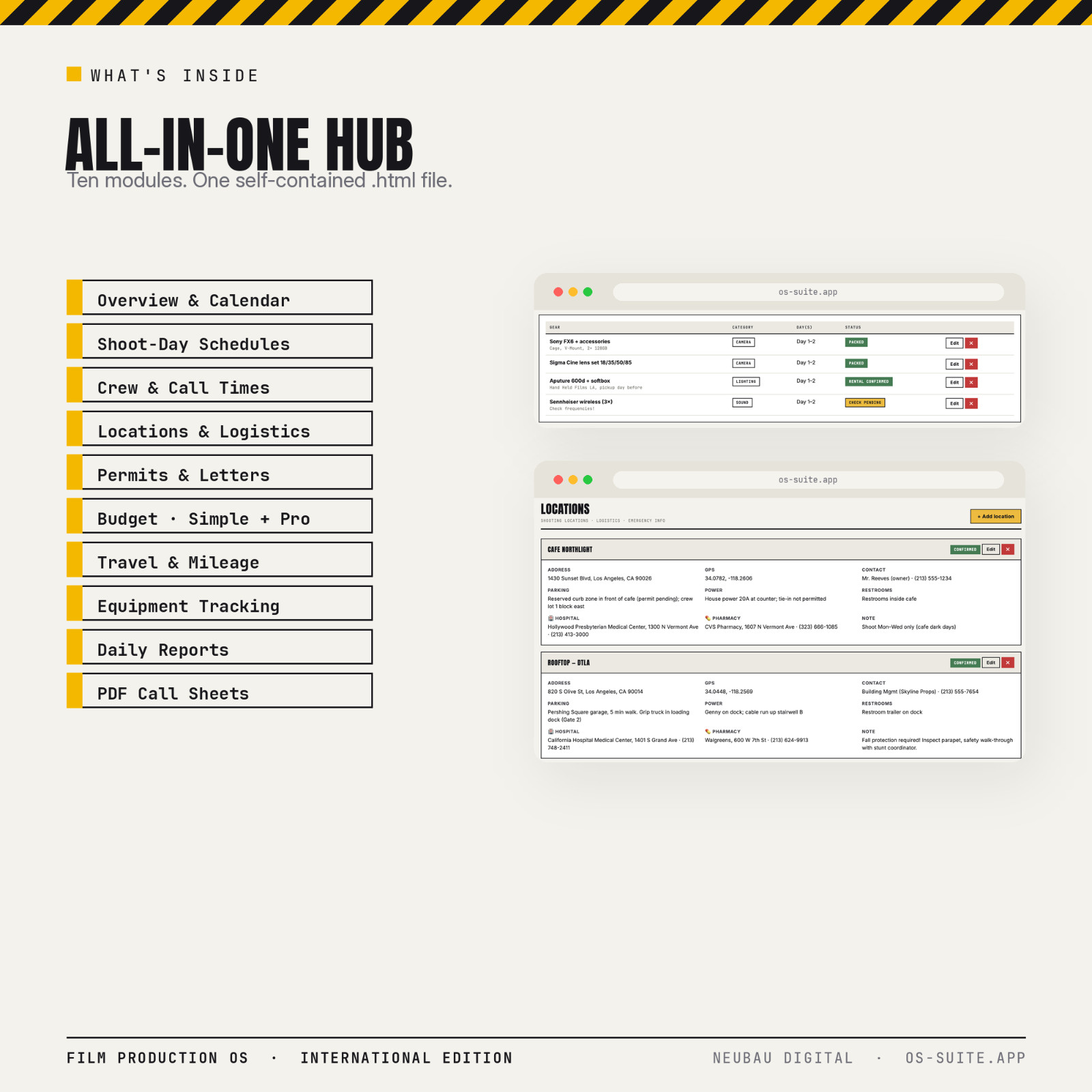 Video Production Software (English) | Crew Management, Shooting Schedule, Budg