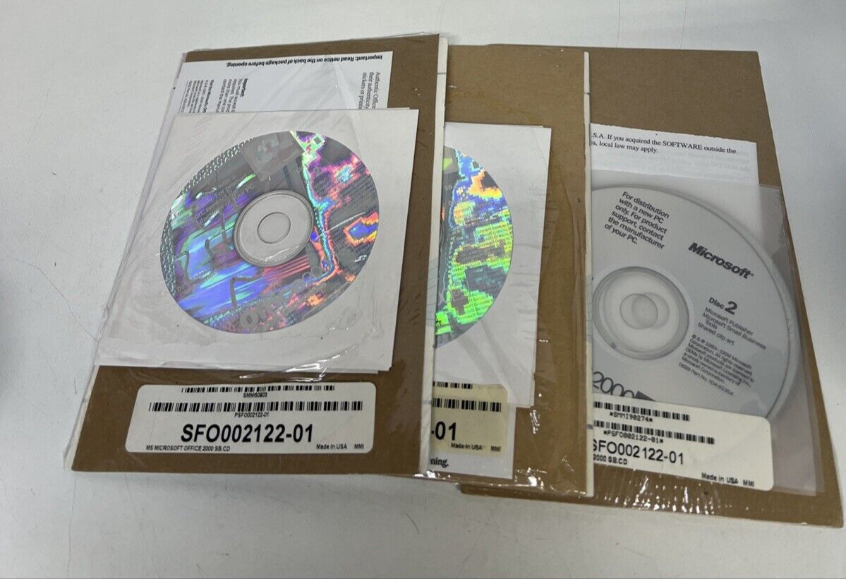 3x Discovering Microsoft Office 2000 Small Business Software X03-68684 PC