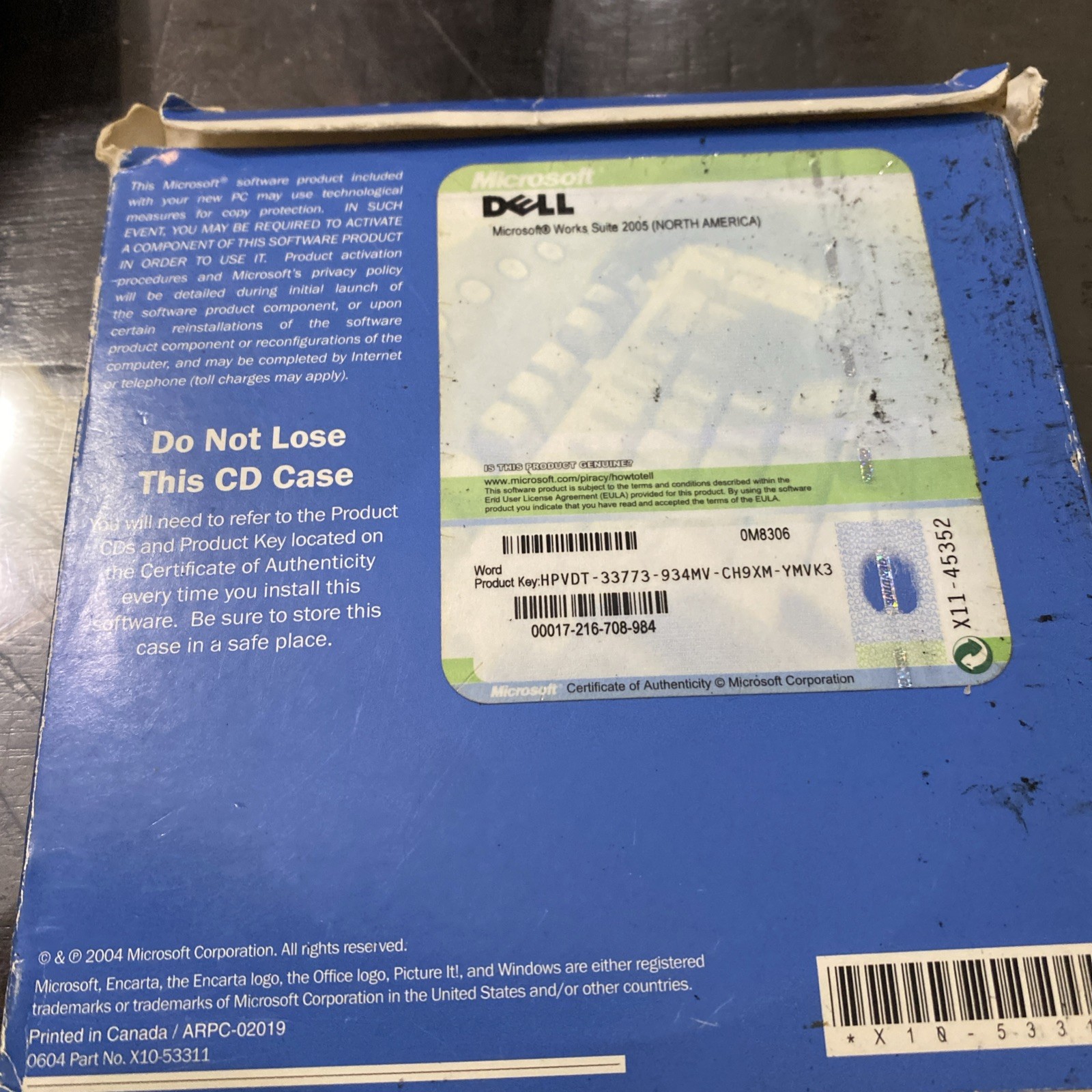 Microsoft Works Suite 2005 Software MS Money CD Set with Key 5 Disks Computer